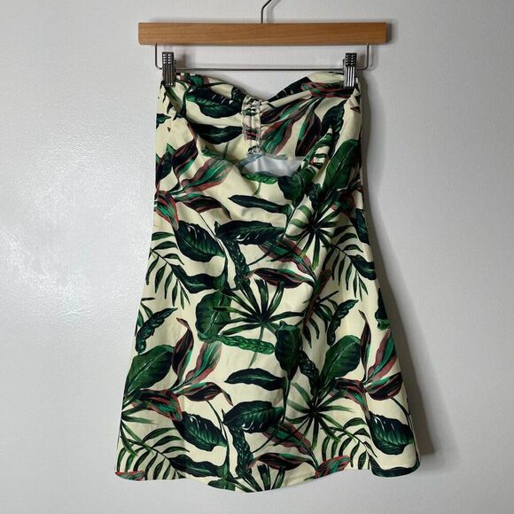 Andie Waikiki Swim Cover Up Dress Small Palm Green Leaf Tropical Print Resort - Picture 3 of 7
